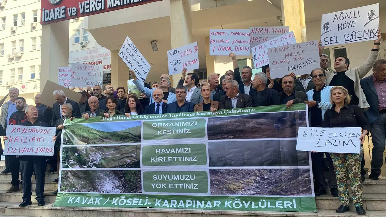 Samsun Kavak’ta taş ocağına halktan tepki: ‘Su kaynaklarımız zarar gördü’