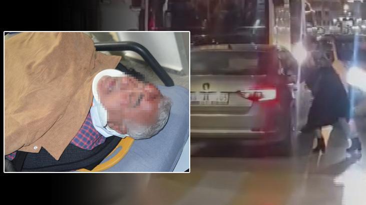 Ters yöne girip dehşet saçan alkollü sürücüyü çevredekiler darbetti